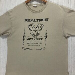 Realtree Graphic T-Shirt Built For Adventure‎ Outdoors Tan Tee Size XL